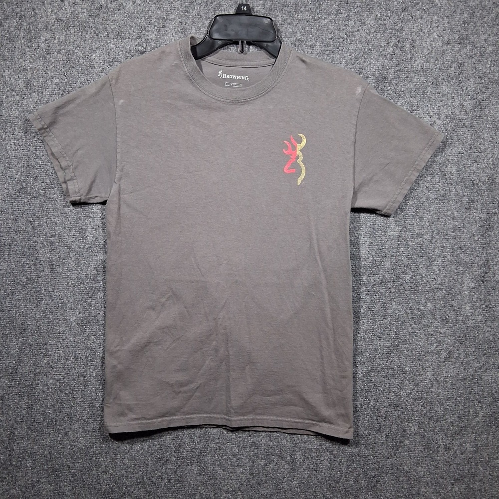 Browning Boy's Short Sleeve Dark Grey T-Shirt Size Small‎ Good Condition